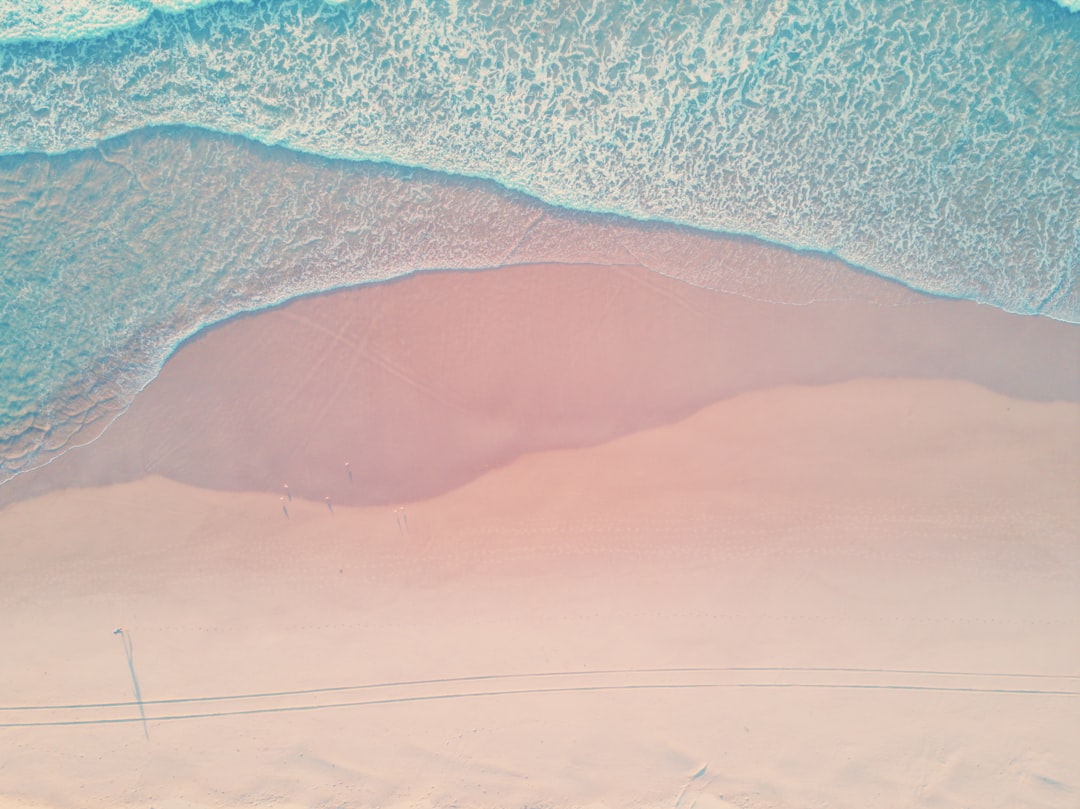 top view photography of beach